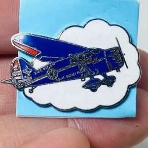 Vintage American Airplane Plane Enamel Hat Lapel Tie Pin Tac Wing RARE‎
